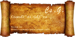 Csanádi Géza névjegykártya