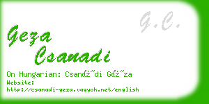 geza csanadi business card